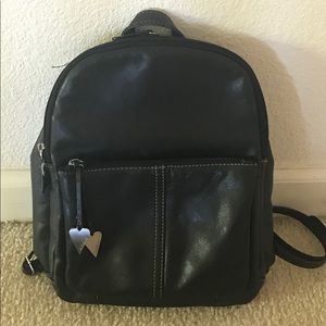 Aurielle - Mini Black Leather Backpack